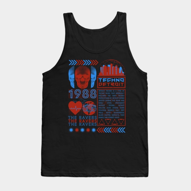 Detroit Techno - Techno Music - Techno Merch Tank Top by THE RAVERSBRAND